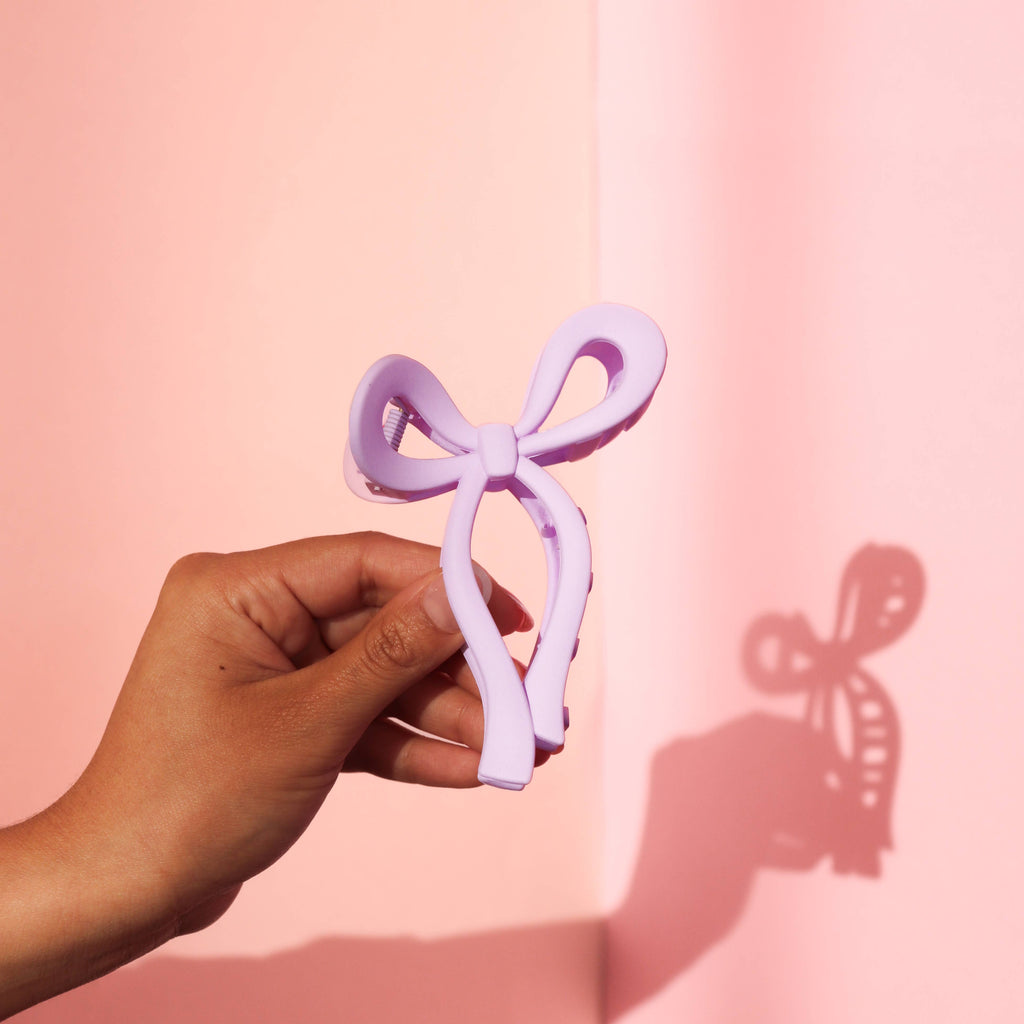 Charming Bow Hair Clip in Cute Colors: Lilac