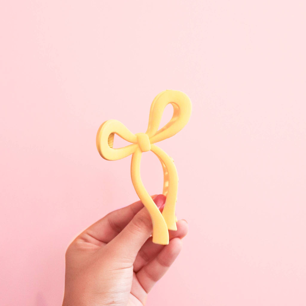 Charming Bow Hair Clip in Cute Colors: Cream