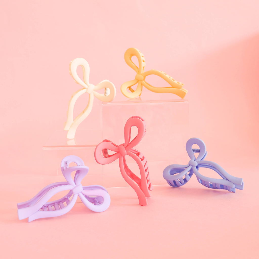 Charming Bow Hair Clip in Cute Colors: Cream