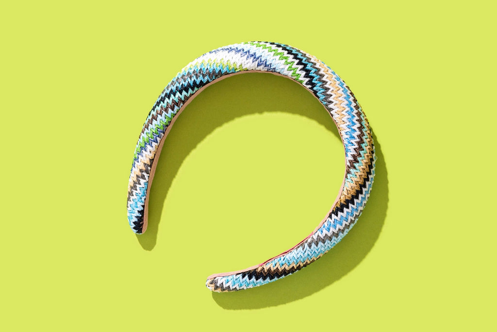 Mia Blue + Green Rattan Headband
