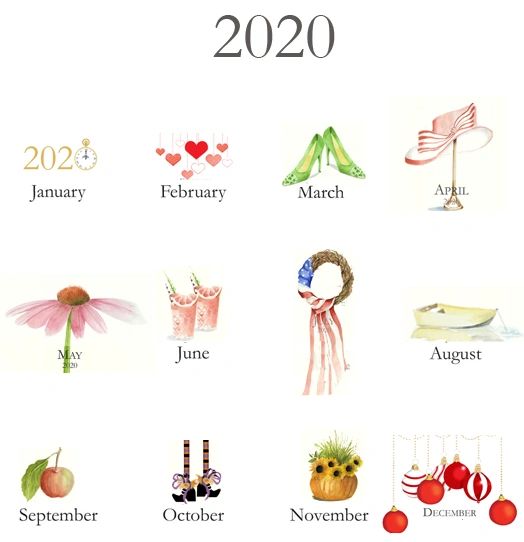 2020 Classic Pre Glittered Calendar with out Easel