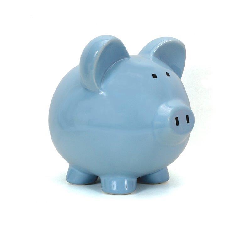 Big Ear Pig Piggy Bank Blue