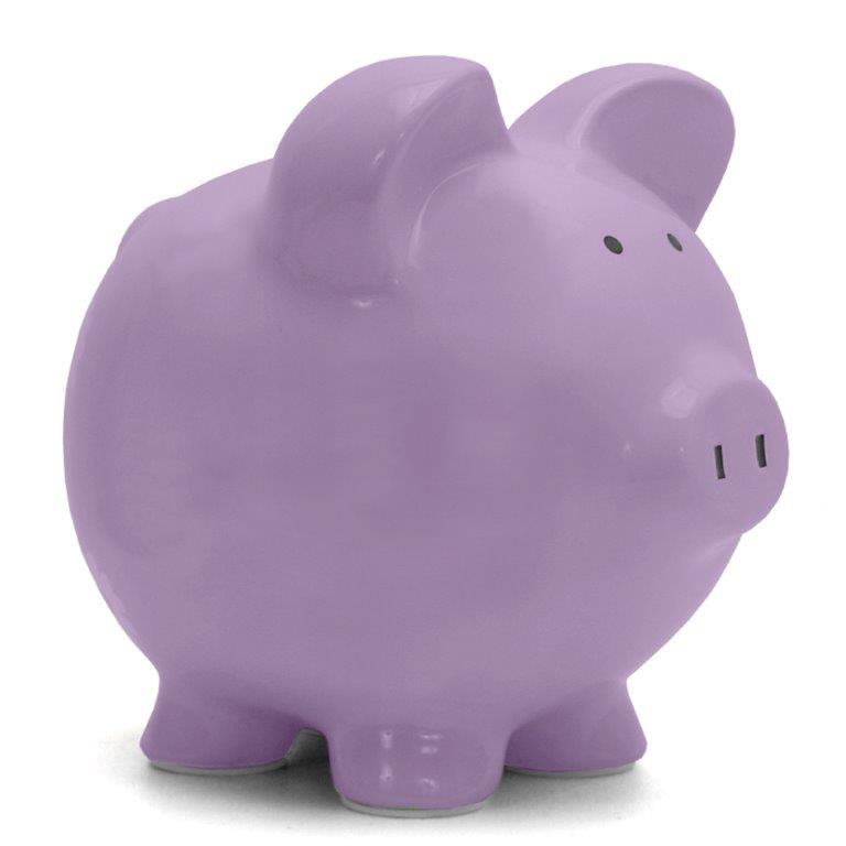 Big Ear Pig Piggy Bank Lavender