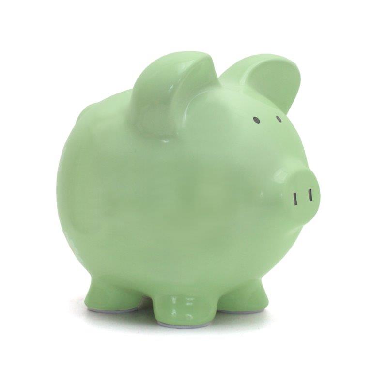 Big Ear Pig Piggy Bank Sage Green