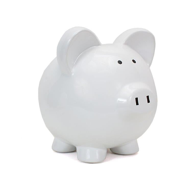 Big Ear Pig Piggy Bank White