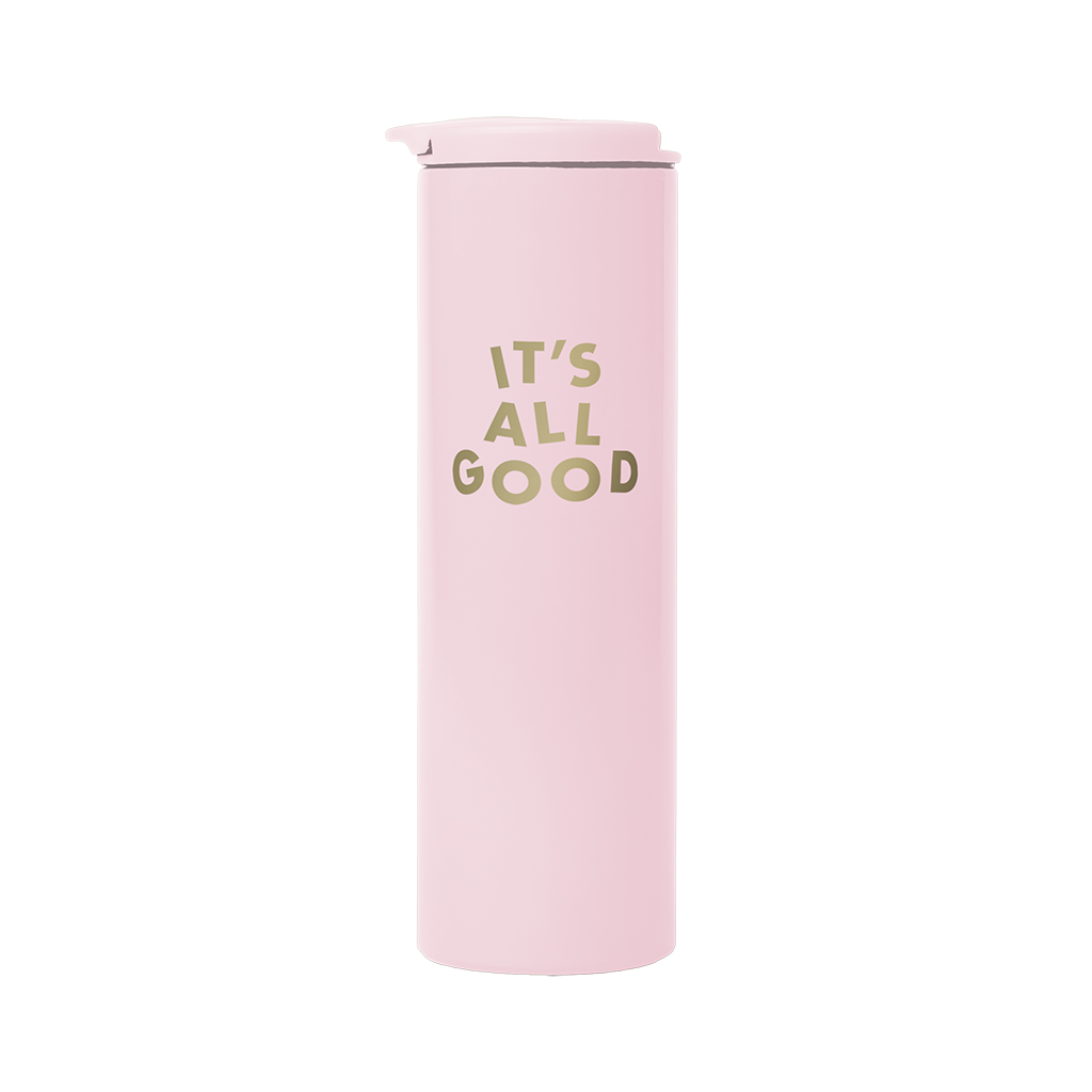 It's All Good Blush Pink Steel Tumbler