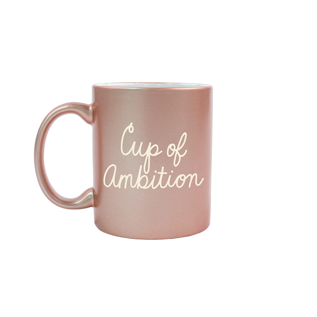 Sand Carved Metallic Mug Cup of Ambition Rose Gold