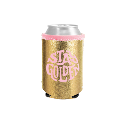 Stay Golden Metallic Can Cooler