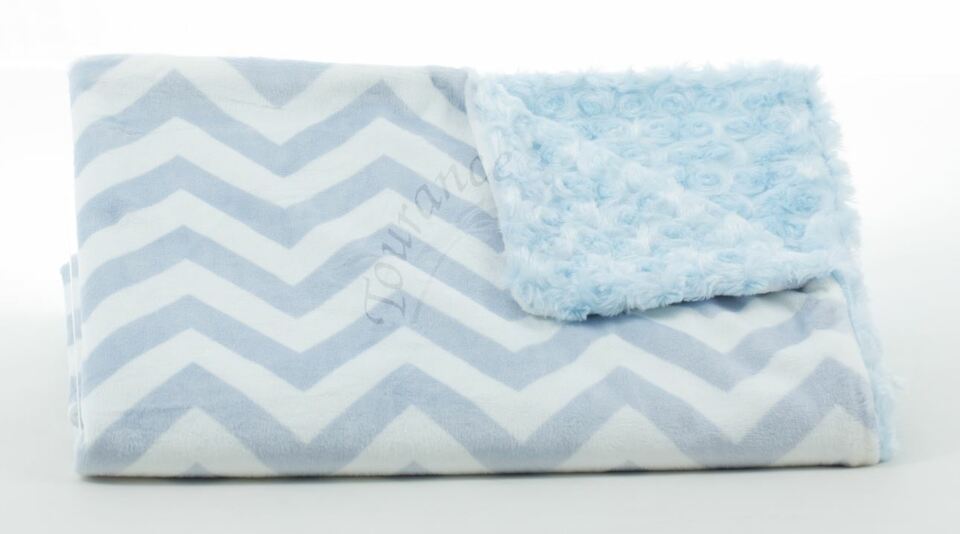 Baby Blanket - Chevron Light Blue