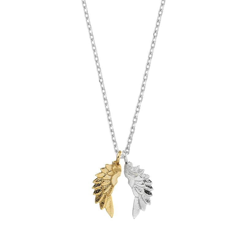 Wing Necklace - Silver and Gold Plated