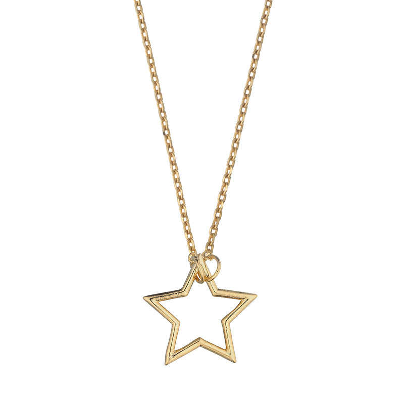 Open Star Necklace - Gold Plated