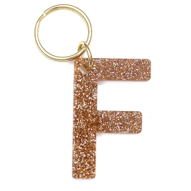 Glitter Letter F Keychain