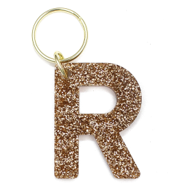 Glitter Letter R Keychain