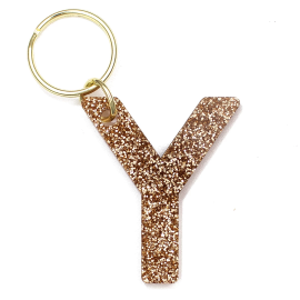 Glitter Letter Y Keychain