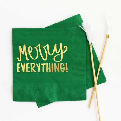 Merry Everything Napkins Green