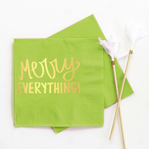 Merry Everything Napkins Lime