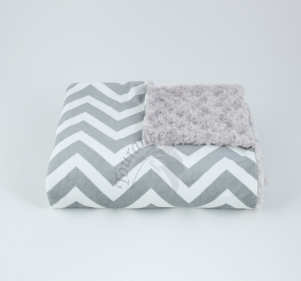 Baby Blanket (Taggie) - Grey Chevron