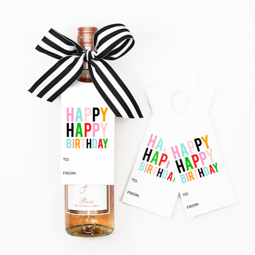 Wine Tags Happy Birthday