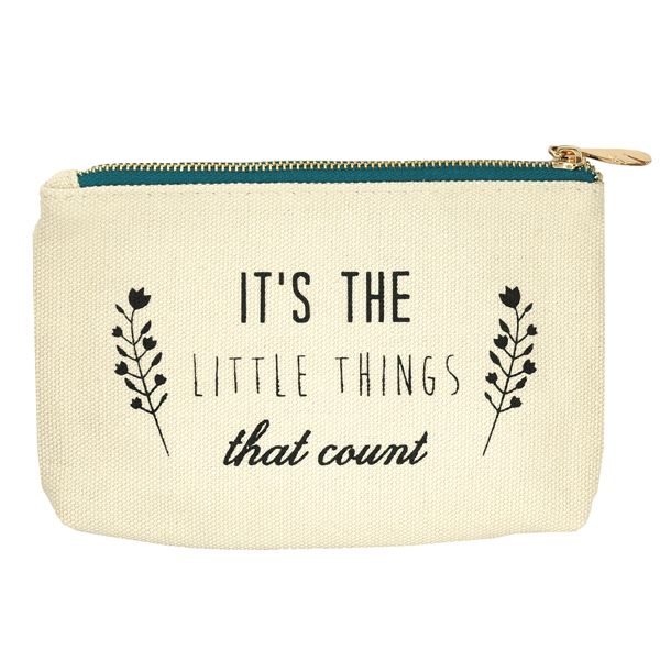 Canvas Pouch-Aqua Zipper Little Things