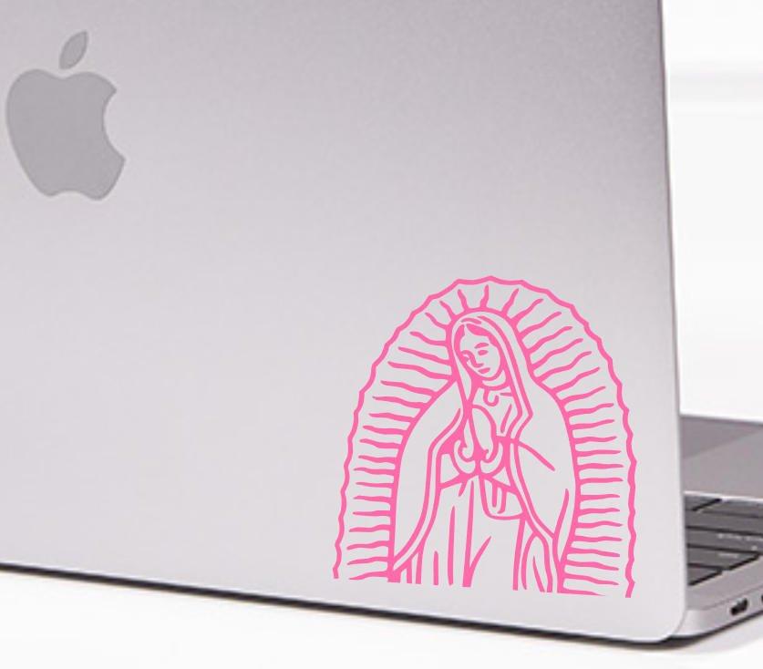 Vinyl Sticker La Virgen Pink