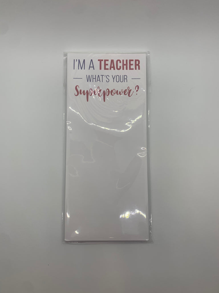 Teach Superpower Skinnie Notepad