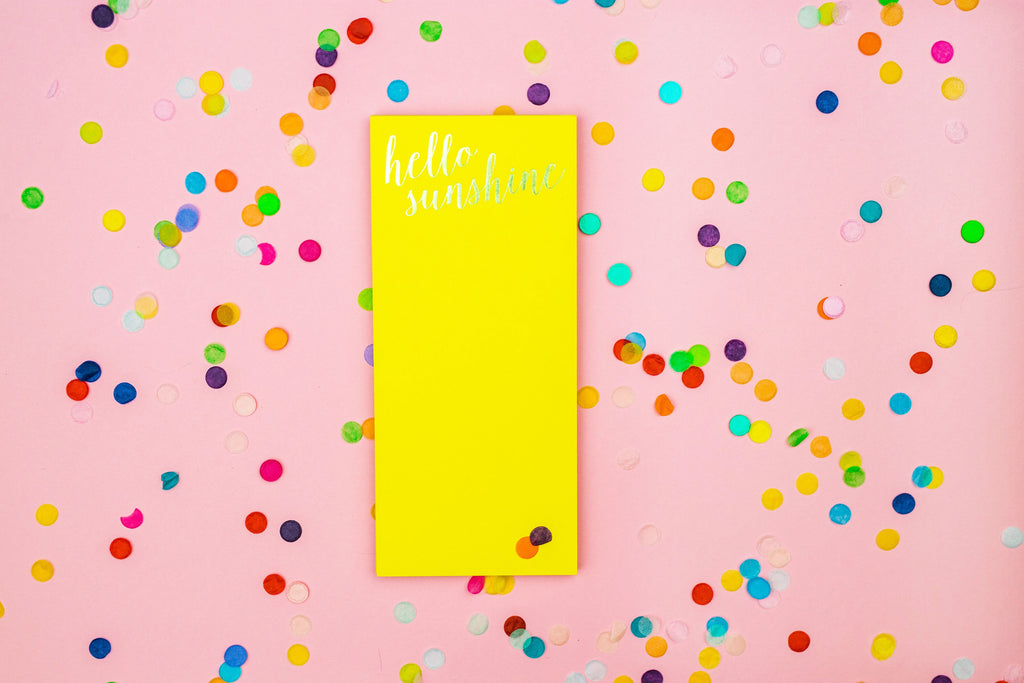 Hello Sunshine List Pad with Gold Foil